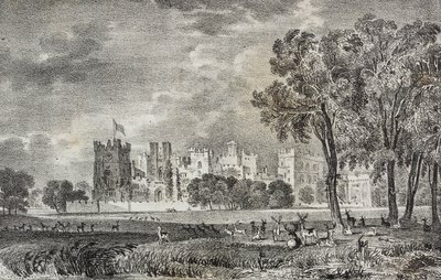 Raby Castle, Durham, İngiltere, Birleşik Krallık, Poliorama Pittoresco'dan Salvatore Puglia tarafından litografi, n 42, 27 Mayıs by Salvatore Puglia