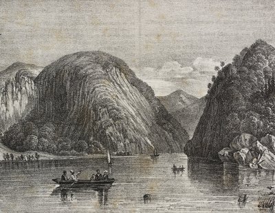 Amerika Birleşik Devletleri, Lake George'daki Rogers pasajı, Poliorama Pittoresco'dan Salvatore Puglia tarafından litografi, n 33, Mart 25 by Salvatore Puglia