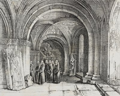 Basel Katedrali'nin yer altı kilisesi, İsviçre, Poliorama Pittoresco'dan Salvatore Puglia tarafından litografi, n 50, 22 Temmuz by Salvatore Puglia