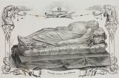 Peçeli İsa, Giuseppe Sanmartino (yaklaşık 1720-1793), Cappella Sansevero, Napoli, Campania, İtalya, Poliorama Pittoresco'dan Salvatore Puglia'nın litografisi, n 33, Mart 26 by Salvatore Puglia