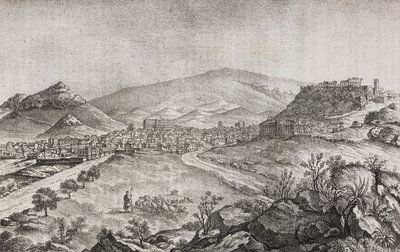 Atina görünümü, Yunanistan, Poliorama Pittoresco'dan Salvatore Puglia tarafından litografi, n 1, 13 Ağustos by Salvatore Puglia