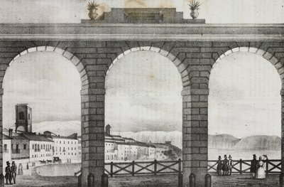 İtalya, Piazza Grande'den Chieti'nin görünümü, Poliorama Pittoresco'dan Salvatore Puglia'nın litografisi, n 2, 21 Ağustos by Salvatore Puglia