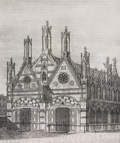 Pisa, Toskana, İtalya'daki Santa Maria della Spina Kilisesi'nin görünümü, Poliorama Pittoresco'dan Salvatore Puglia tarafından litografi, n 34, Mart 29 by Salvatore Puglia