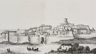Crotone'nin görünümü, Calabria, İtalya, Poliorama Pittoresco'dan Salvatore Puglia tarafından litografi, n 12, 26 Ekim by Salvatore Puglia