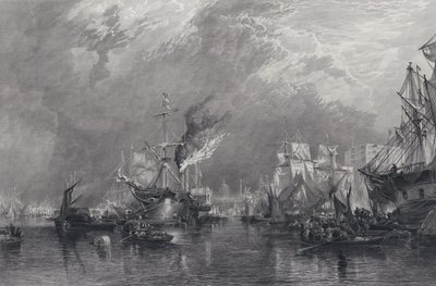 Londra Limanı (gravür) by Samuel (after) Bough