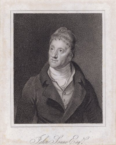 Sir John Soane, İngiliz mimar ve koleksiyoncu (gravür) by Samuel (after) Drummond