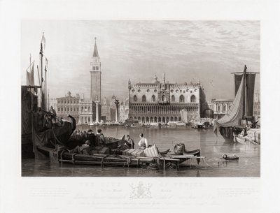 Doge Sarayı ve San Marco Meydanı, Venedik by Samuel (after) Prout