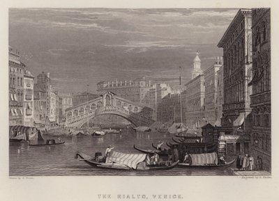 Rialto, Venedik (renkli taş) by Samuel (after) Prout