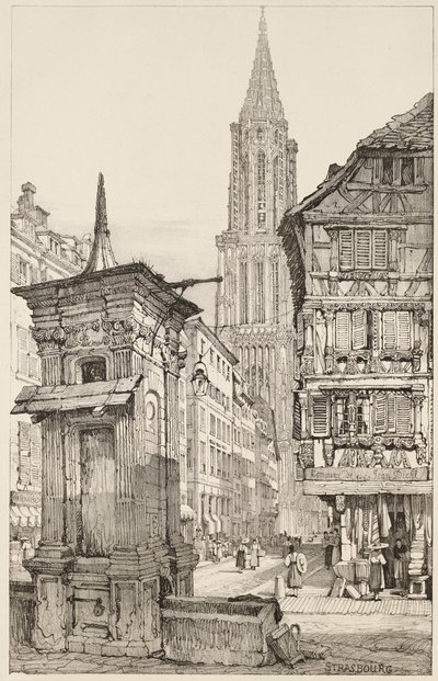 Rue Merciere ve Strasbourg Katedrali
