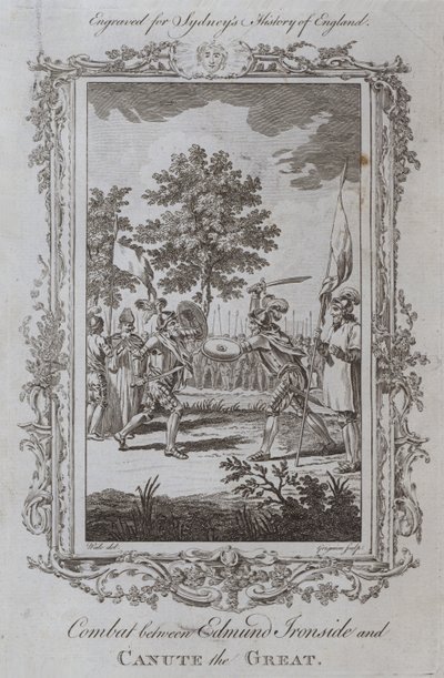 Edmund Ironside ve Canute the Great arasındaki mücadele (gravür) by Samuel (after) Wale