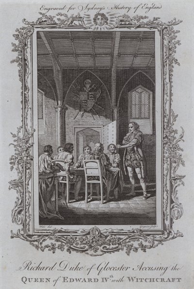 Gloucester Richard Dükü IV. Edward Kraliçesini Büyücülükle Suçluyor (gravür) by Samuel (after) Wale