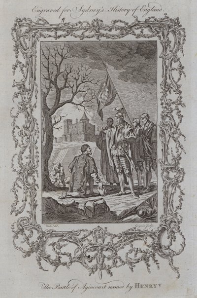 Henry V tarafından adlandırılan Agincourt Savaşı (gravür) by Samuel (after) Wale