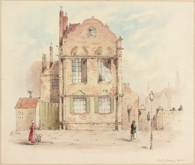 Forth House, Newcastle upon Tyne, 1843 (kağıt üzerinde kalem ve tuvalet) by Samuel Bilston