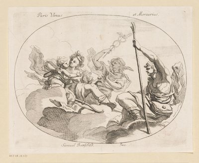Paris, Venüs ve Merkür Paris Venüs ve Merkür (nesne üzerindeki başlık) Çeşitli ontwerpen (dizi başlığı) Opera Varia Historica, Poetica & Iconologica (dizi adı) by Samuel Bottschild