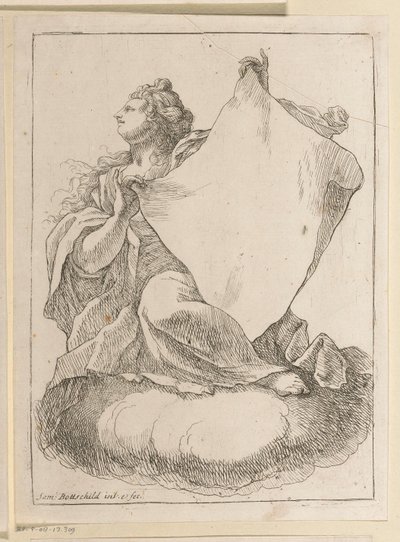 Elinde bir bez olan kadın Çeşitli tasarımlar (seri başlığı) Opera Varia Historica, Poetica & Iconologica (dizi adı) by Samuel Bottschild