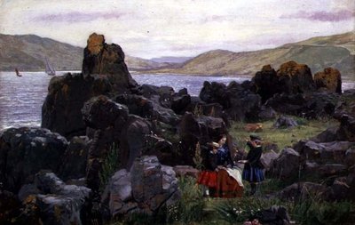 Nelly ve Tom ile Bayan Beath, 1863 dolayları (tuval üzerine yağlı boya) by Samuel Bough