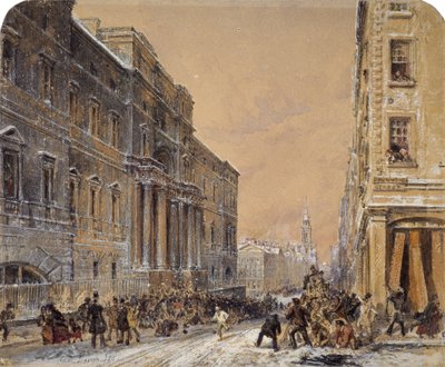 Edinburgh Üniversitesi Dışında Kartopu by Samuel Bough