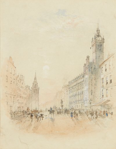 Trongate, Glasgow (kalem ve sulu boya) by Samuel Bough