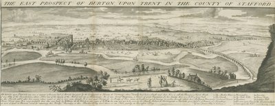Burton-upon-Trent Köprüsü ve Kasabası: gravür, nd [1696-1779] (baskı) by Samuel Buck