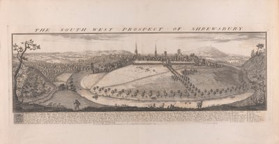 Shrewsbury, Shropshire Güney Batı Prospect by Samuel Buck
