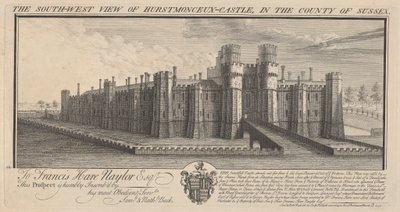 Sussex İlçesindeki Hertsmonceux Kalesi'nin güneybatı görünümü by Samuel Buck