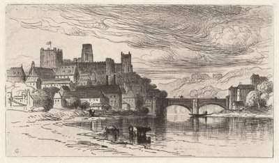 Durham, İngiltere (İhtişam Kale Duvarlarına Düşüyor) by Samuel Colman