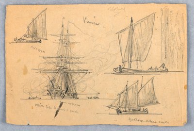 Gemi Eskizleri, Venedik, İtalya by Samuel Colman
