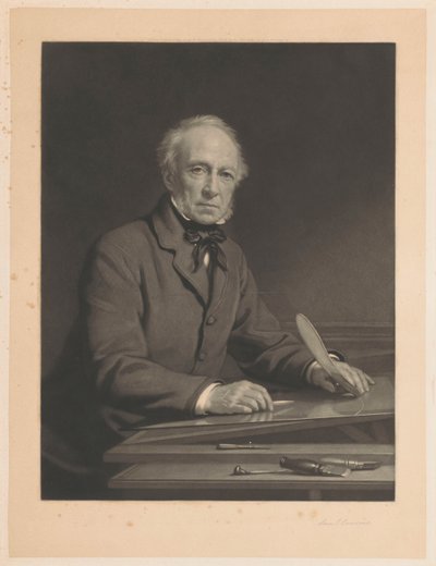 Bir baskı üzerinde çalışan Samuel Kuzenlerinin portresi by Samuel Cousins (signed by artist)