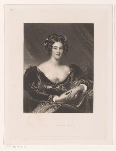 Portret van Sarah Garay Lyndhurst Lady Lyndhurst (nesne üzerindeki başlık) by Samuel Cousins