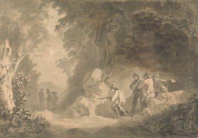 Kıta Sahnesi - Bir Koçu Bekleyen Pusudaki Haydutlar by Samuel Davis