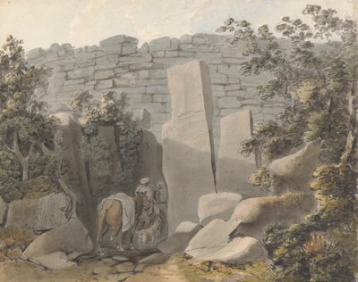 Bir Harabe Tarafından Yerli ve Süvari by Samuel Davis