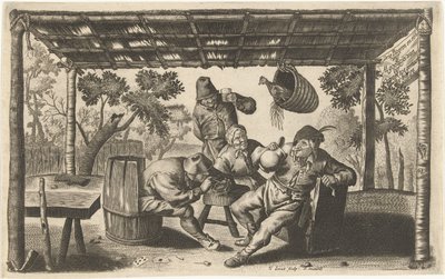 Bir ahırda üç içki ve sigara çiftçi by Samuel Donnet