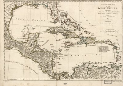 Florida, Louisiana, Yeni İspanya ve Terra Firma kıyılarını içeren Batı Hint Adaları