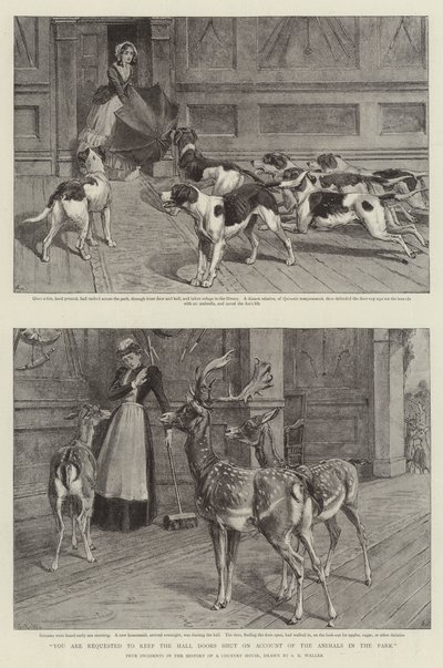 Parktaki Hayvanlardan Dolayı Salon Kapılarını kapalı tutmanız rica olunur. by Samuel Edmund (after) Waller