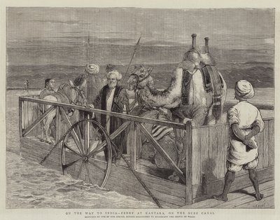 Hindistan Yolunda, Kantara'da Feribot, Süveyş Kanalı'nda by Samuel Edmund Waller