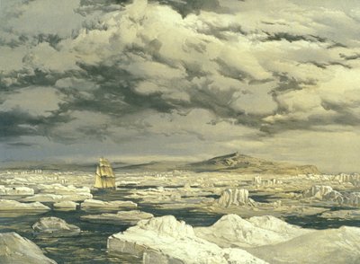 HMS Investigator tarafından ilk arazi keşfi, 6 Eylül 1850, E. Walker tarafından oyulmuş, 1854 by Samuel Gurney Cresswell