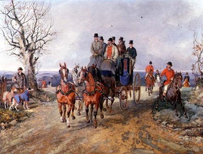 Açık yolda bir Koç ve Dört by Samuel Henry Alken