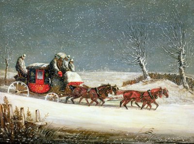Derin Karda Kraliyet Postası (panelde yağ) by Samuel Henry Alken