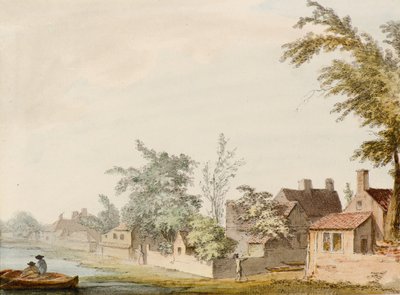 Göl kenarında bir köy by Samuel Hieronymous Grimm