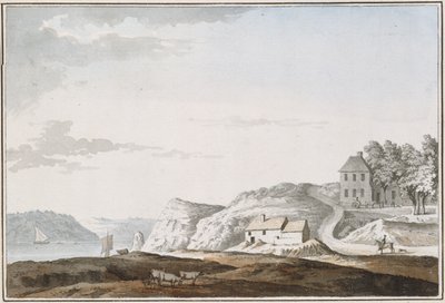 Aust Geçidi, Gloucestershire (kağıt üzerine suluboya ve suluboya) by Samuel Hieronymous Grimm
