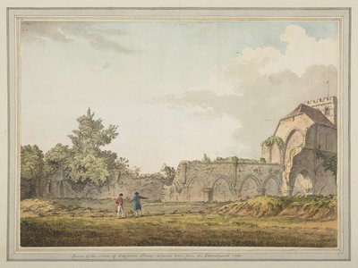Kilise Bahçesinden alınan Boxgrove Manastır Kilisesi nefinin kalıntıları by Samuel Hieronymous Grimm