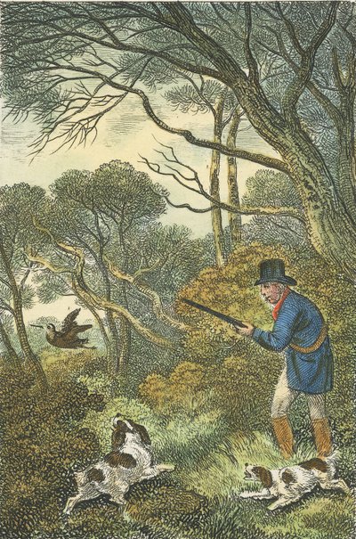 Woodcock Shooting, 1819 (el boyaması gravür) by Samuel Howitt