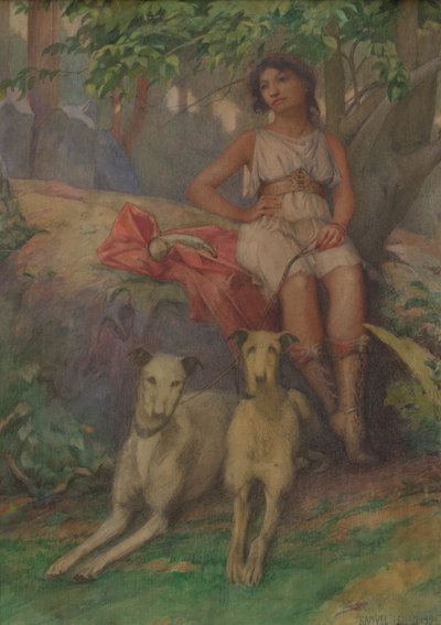 İki Köpekli Figür by Samuel Isham