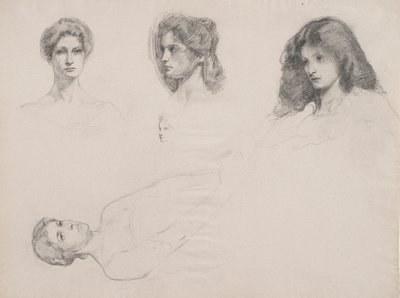 Kadın kafaları taslağını by Samuel Isham