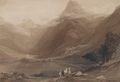 Llanberis Gölü, Kuzey Galler, 1820-30. by Samuel Jackson