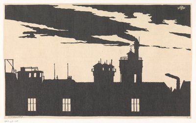 Siluet Oostergasfabriek by Samuel Jessurun de Mesquita (signed by artist)