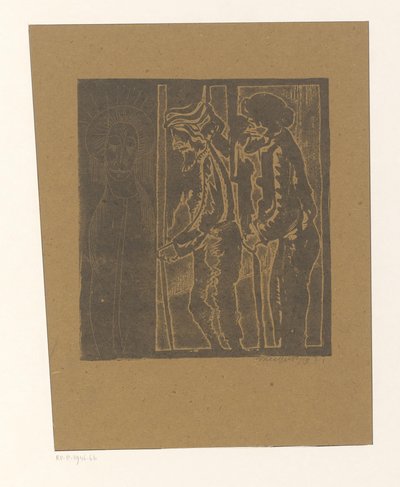 Kapalı gözlerle figürde iki adam by Samuel Jessurun de Mesquita (signed by artist)