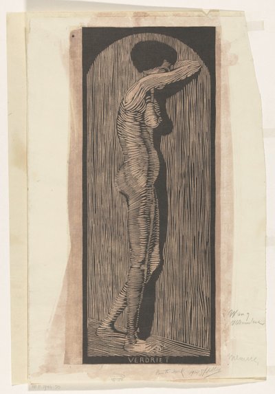 Verdriet (nesne üzerindeki orijinal başlık) by Samuel Jessurun de Mesquita (signed by artist)
