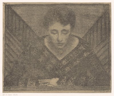 V yakalı kadın by Samuel Jessurun de Mesquita (signed by artist)