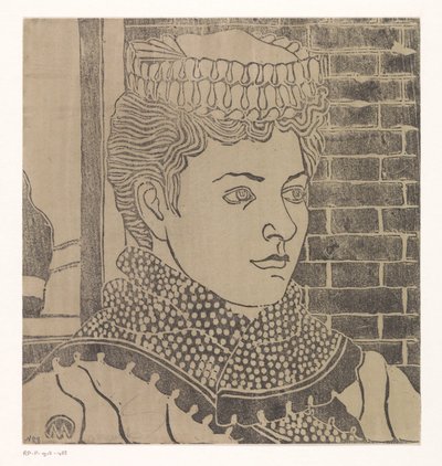 hizmetçi şapkalı kadın by Samuel Jessurun de Mesquita (signed by artist)